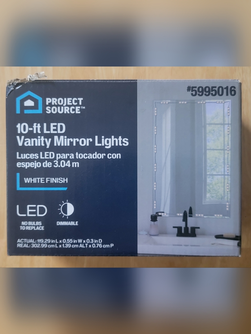 White LED Vanity Mirror Lights - 10 ft